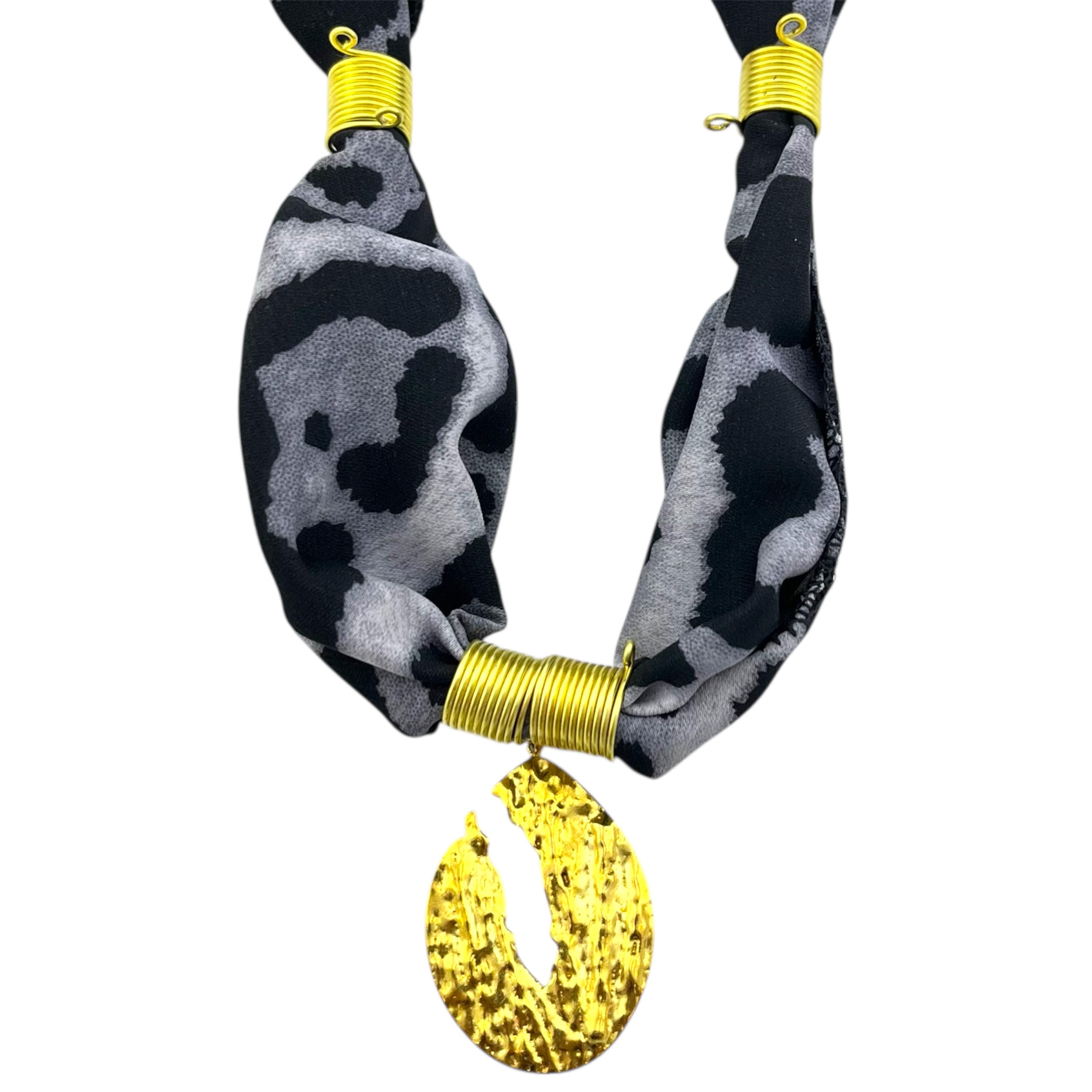 گردنبند زنانه پارچه ای مدل پلنگی کد N5164