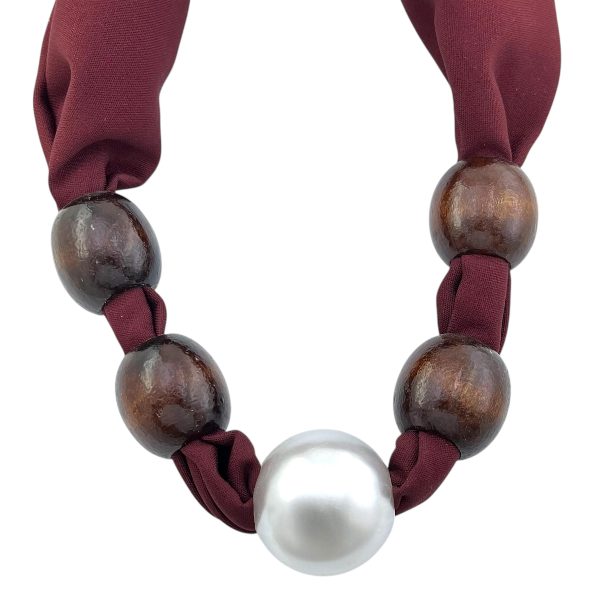 گردنبند زنانه پارچه ای مدل مروارید کد N5165