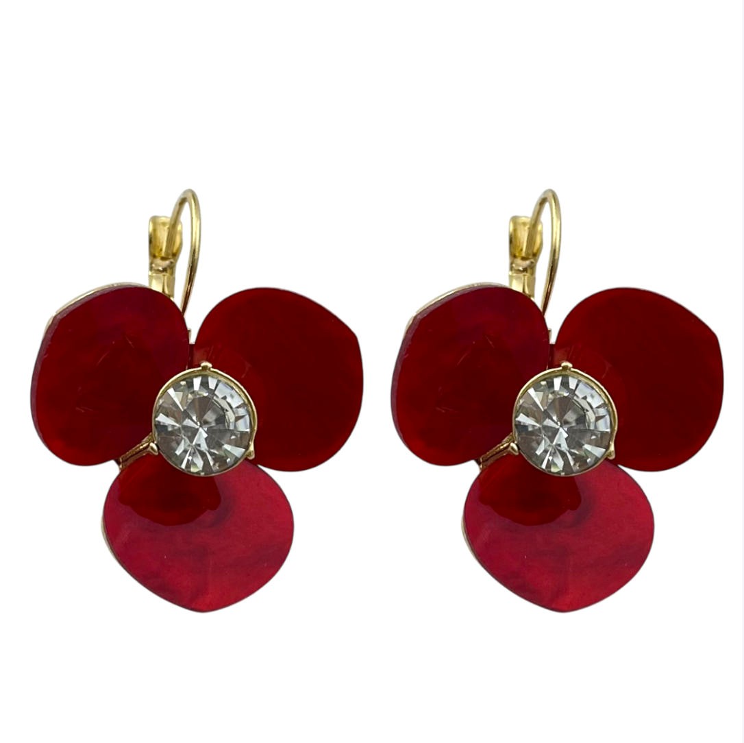 گوشواره زنانه مدل گل و نگین کد E6104