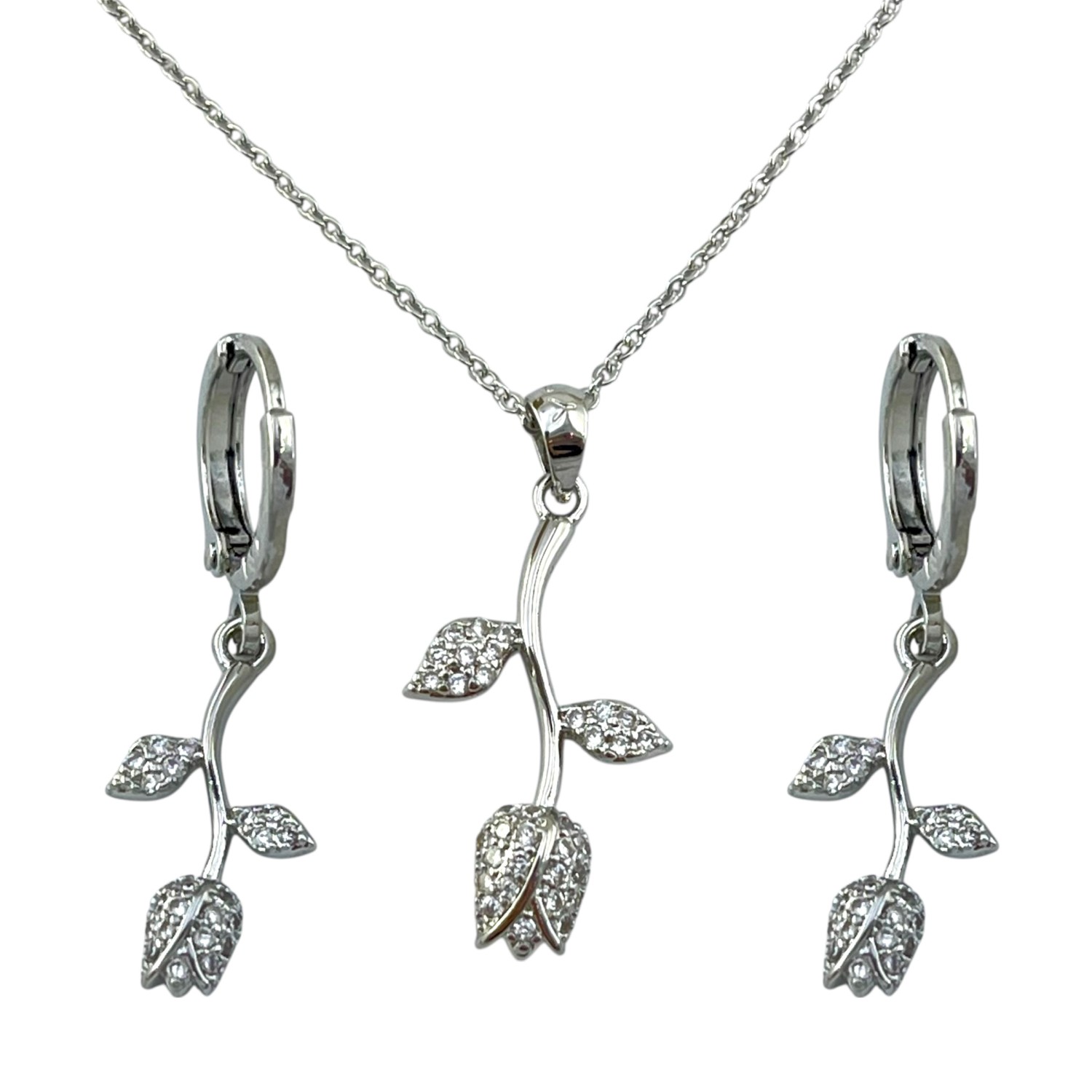 نیم ست زنانه جواهری مدل گل کد M4375