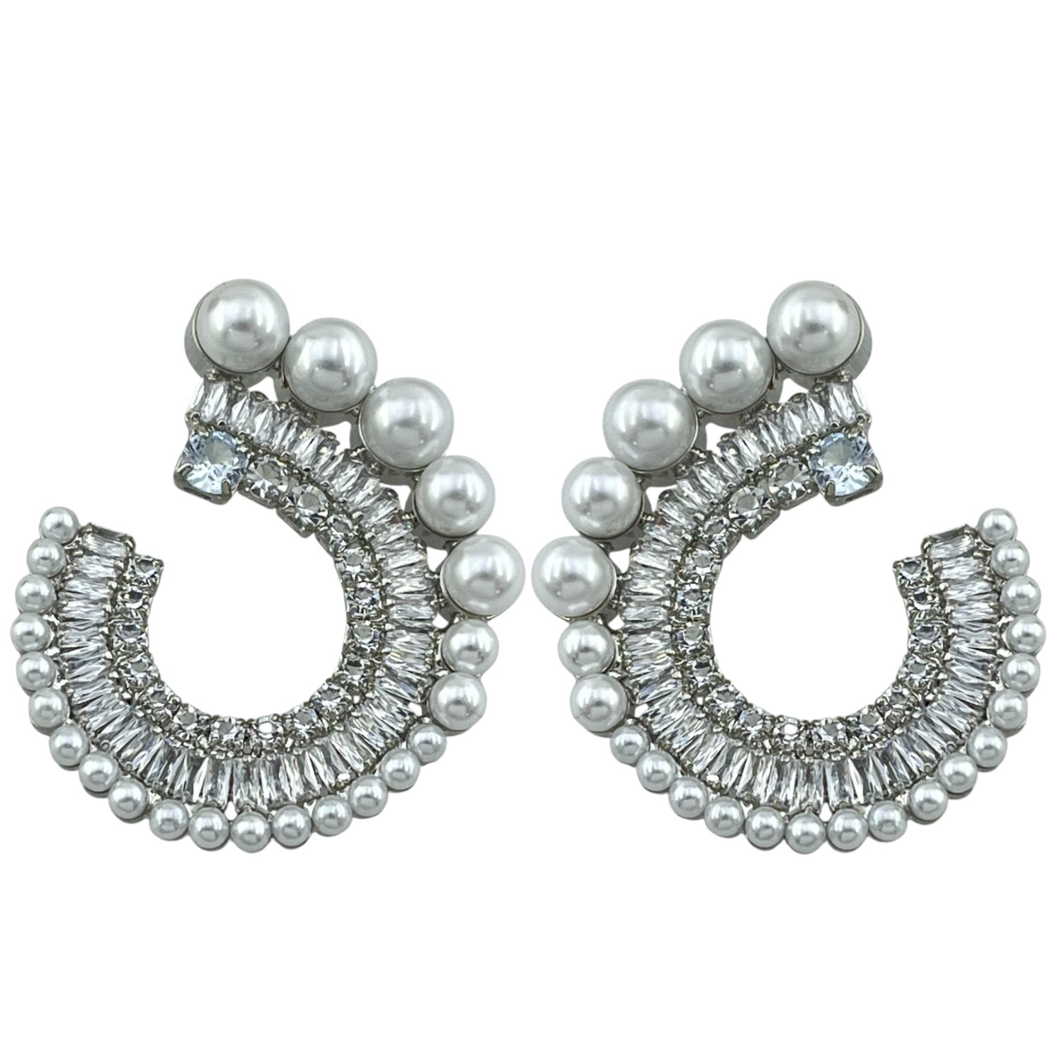 گوشواره زنانه مدل جواهری مروارید کد E6223