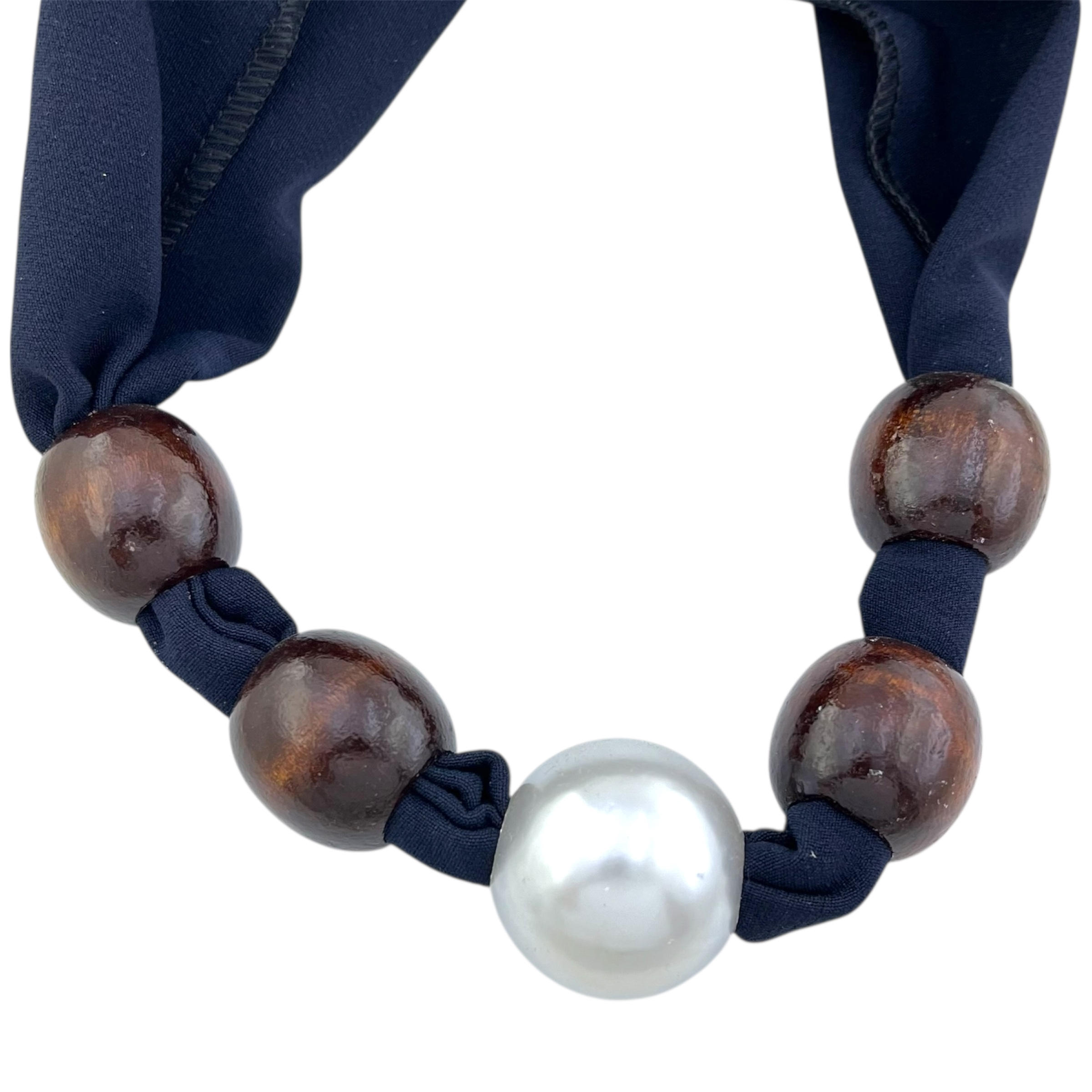 گردنبند زنانه پارچه ای مدل مروارید کد N5160