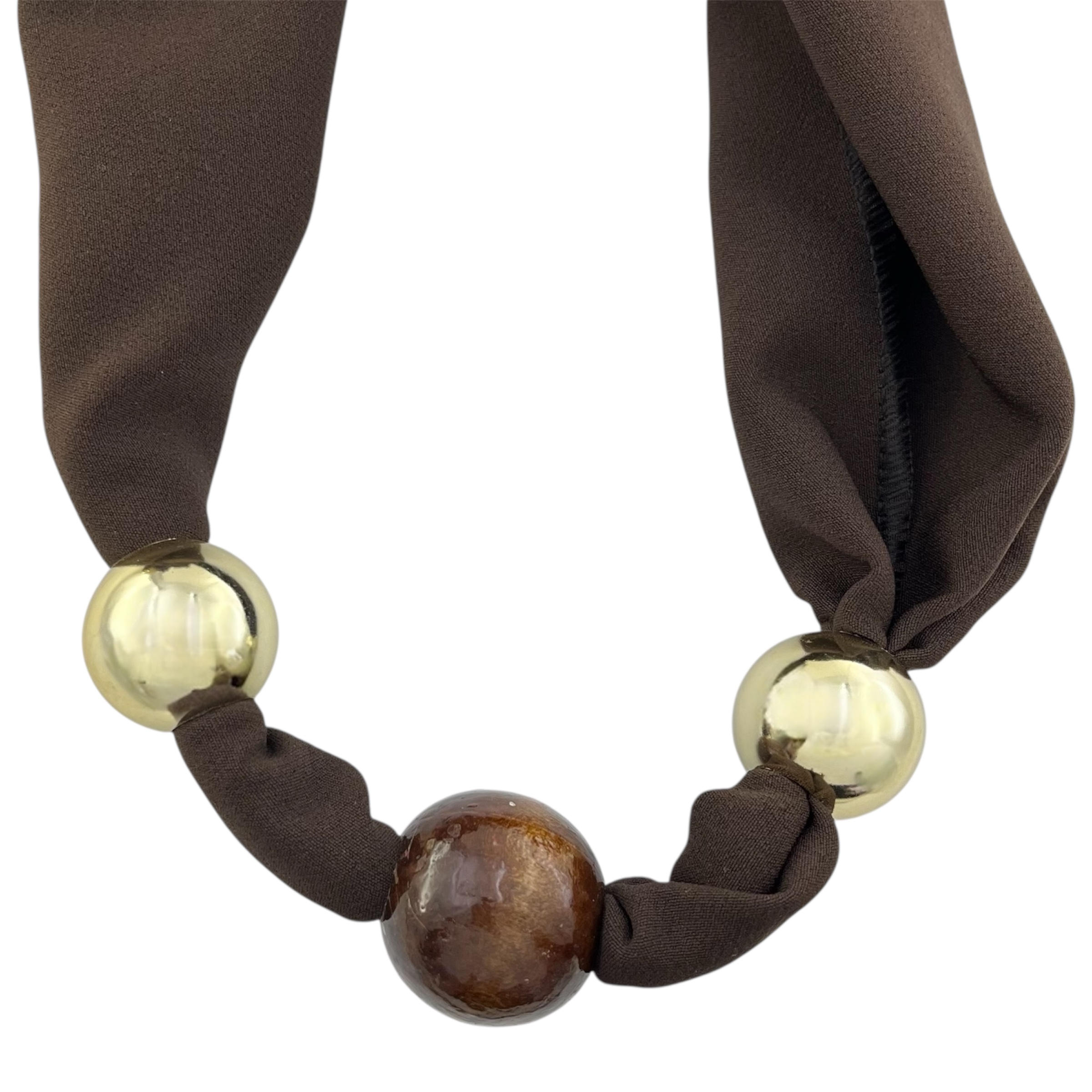 گردنبند زنانه پارچه ای مدل توپی کد N5174