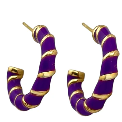 گوشواره زنانه ژوپینگ مدل میناکاری کد E6045