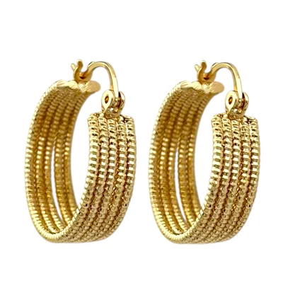 گوشواره زنانه ژوپینگ مدل حلقه ای تراش کد E6094