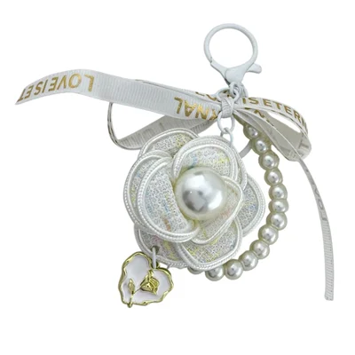 آویز کیف چارم بگ گل و مروارید کد J4103