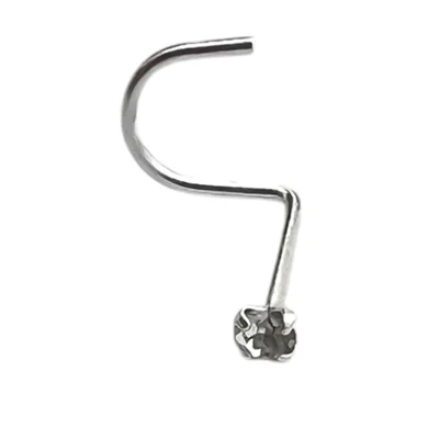 پیرسینگ بینی زنانه نقره مدل اچ سی کد P4810