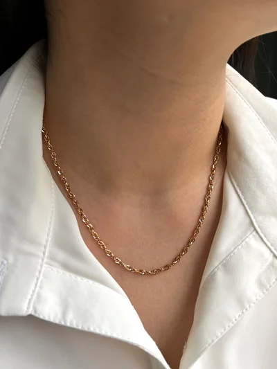 گردنبند ژوپینگ مدل بافت طلا کد N1035