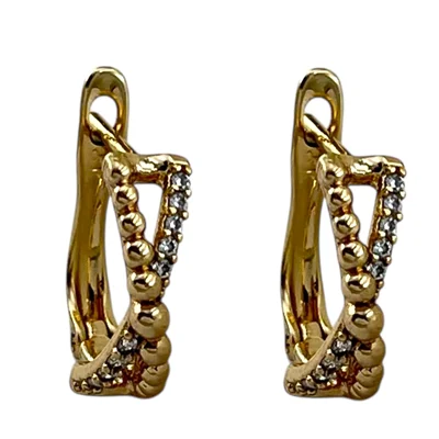 گوشواره زنانه ژوپینگ مدل نگین جواهری کد E6244