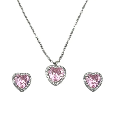 نیم ست زنانه مدل قلب جواهری کد M4324