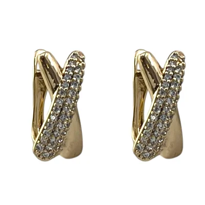 گوشواره زنانه ژوپینگ مدل نگین جواهری کد E6232