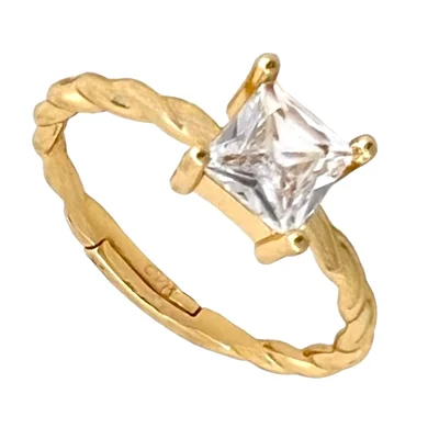 انگشتر زنانه مدل تک نگین کد R4716