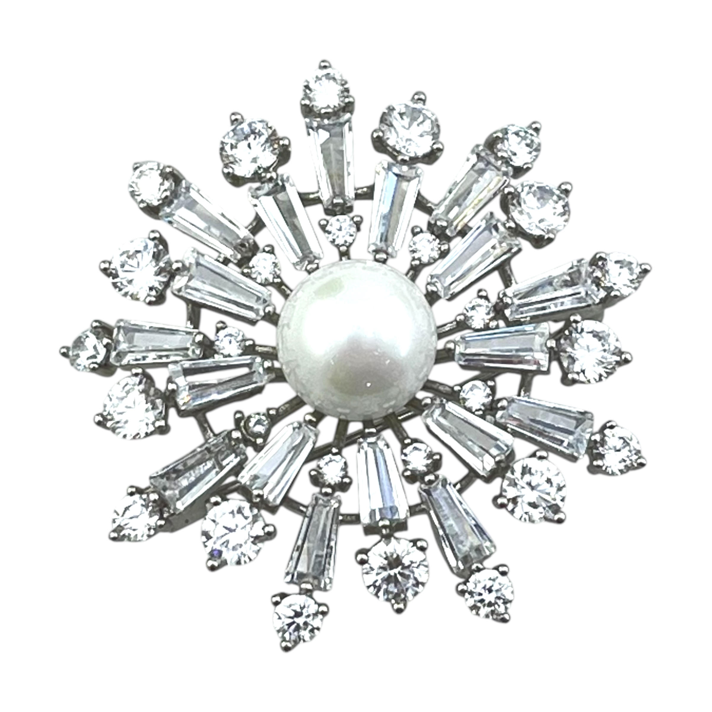 گل سینه زنانه ژوپینگ مدل برف جواهری کد G4182