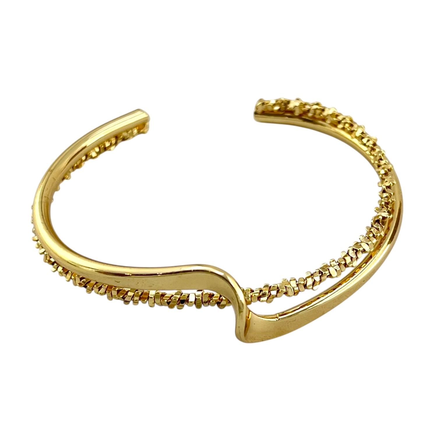 دستبند زنانه بنگل مدل موج و خاویاری کد B5448