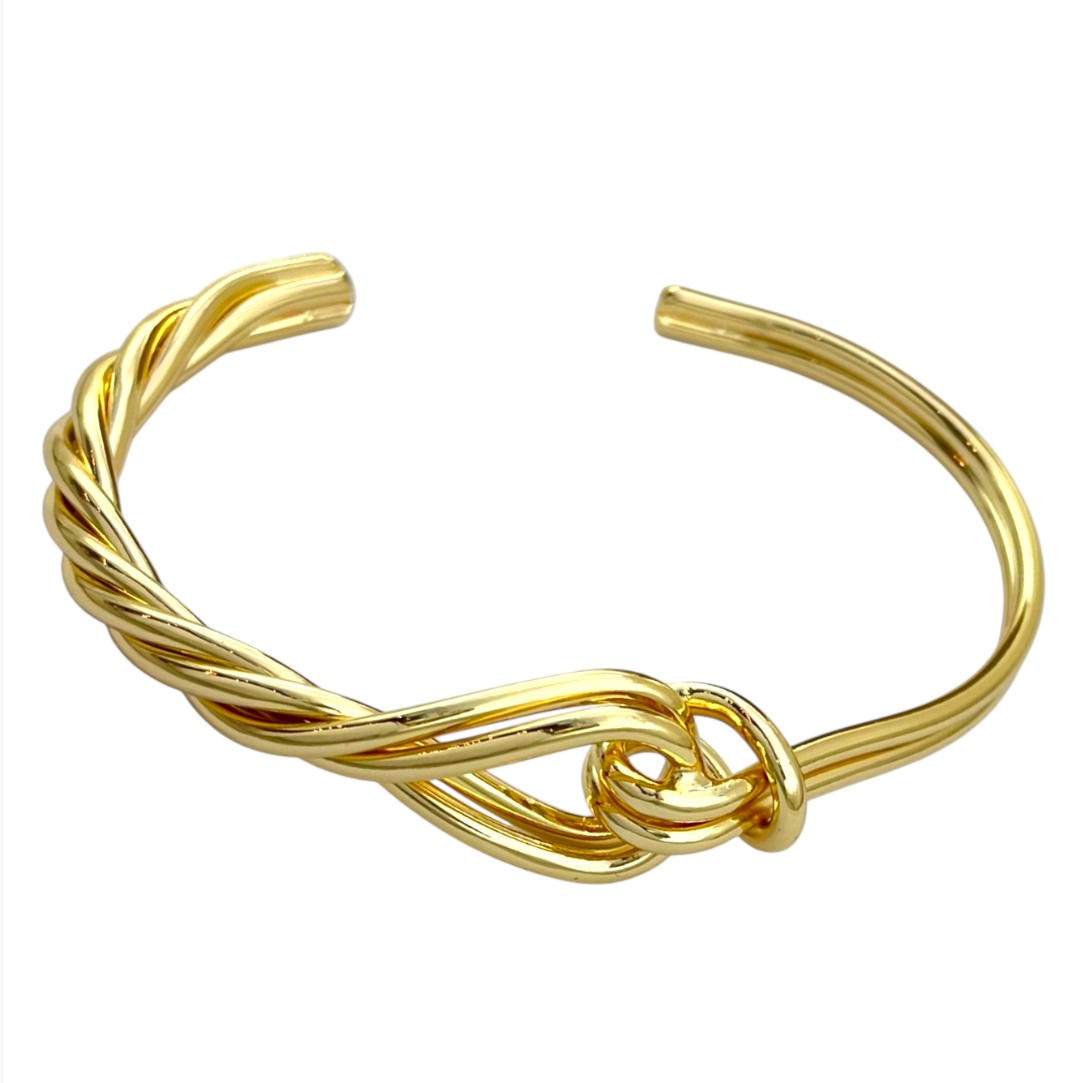 دستبند زنانه بنگل مینیمال مدل گره کد B5353