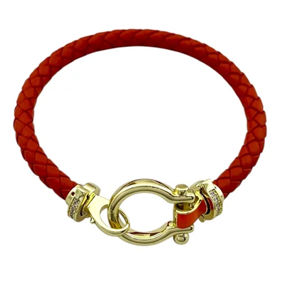 دستبند زنانه امگا مدل چرمی B5297