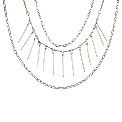 گردنبند زنانه مدل خطی سه ردیف کد N5135