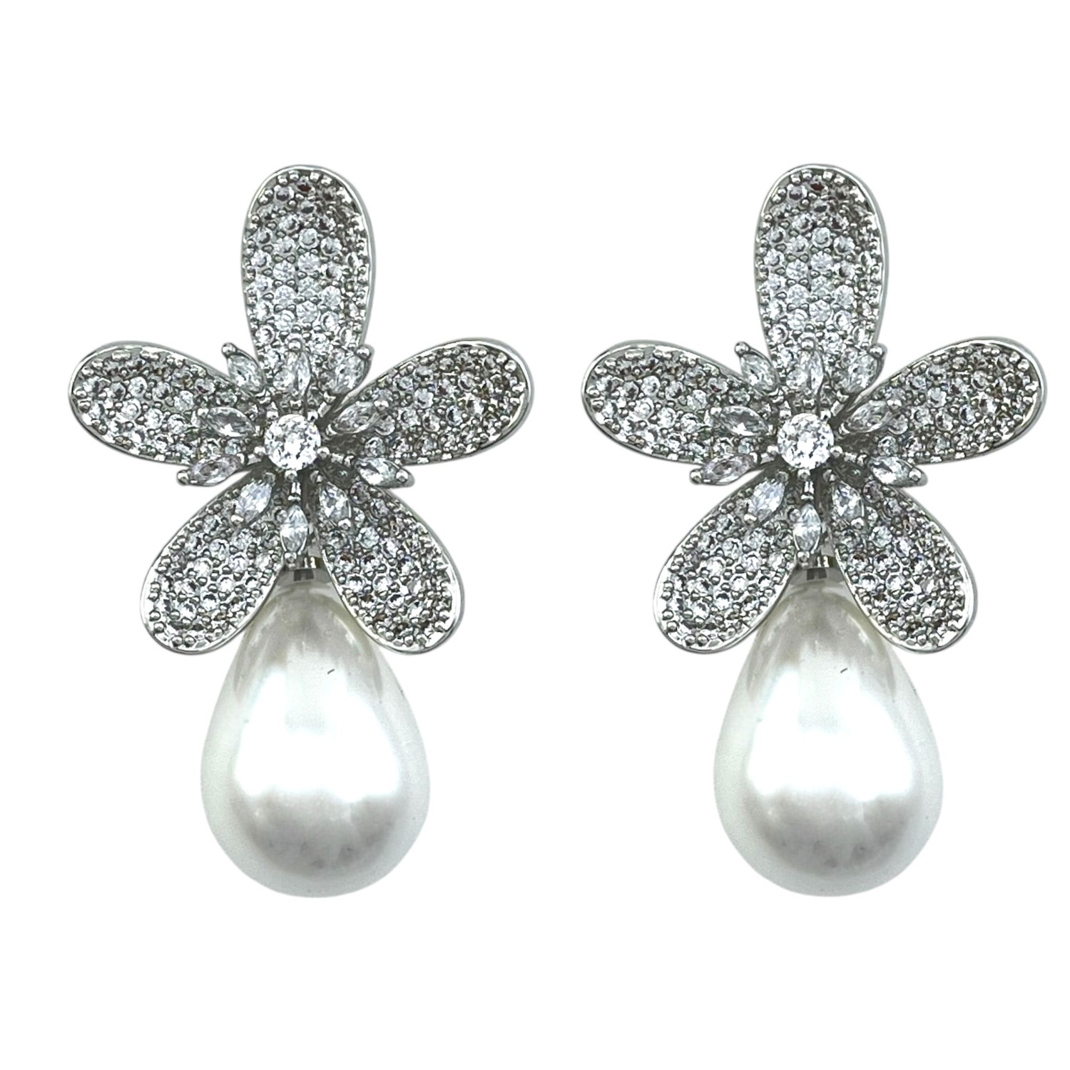 گوشواره زنانه مدل جواهری مروارید E6204