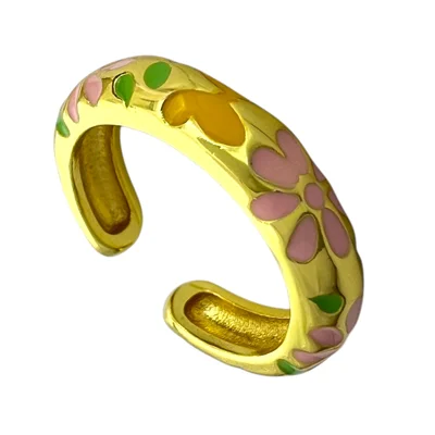 انگشتر زنانه مدل میناکاری رنگی کد R4989