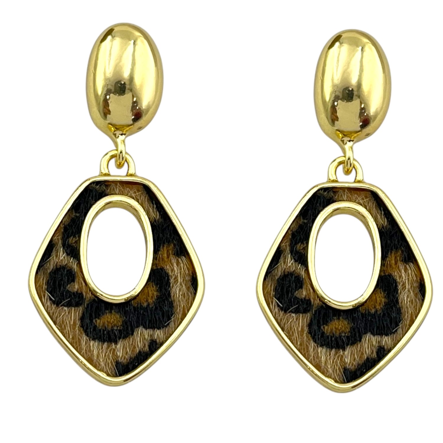 گوشواره زنانه مدل مینیمال طرح پلنگی کد E6137