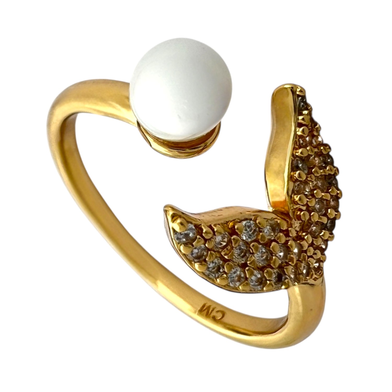 انگشتر زنانه مدل مروارید و وال کد R51769