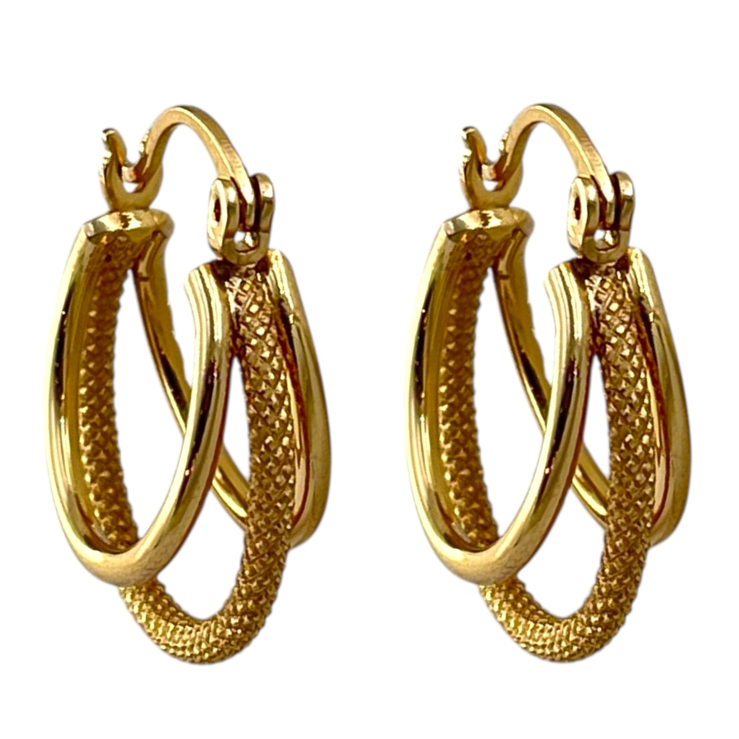 گوشواره زنانه ژوپینگ مدل حلقه ای تراشیده کد E6236