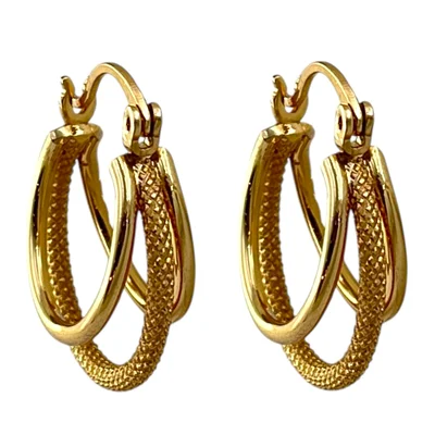 گوشواره زنانه ژوپینگ مدل حلقه ای تراشیده کد E6236