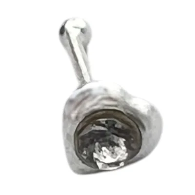 پیرسینگ بینی زنانه نقره مدل قلب کد P4799