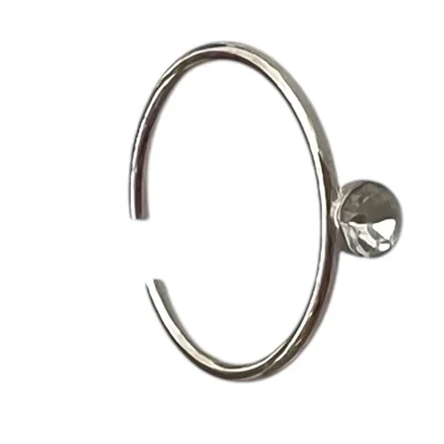 پیرسینگ بینی زنانه {بدون نیاز به سوراخ } مدل حلقه فیک نگین دار کد P4812