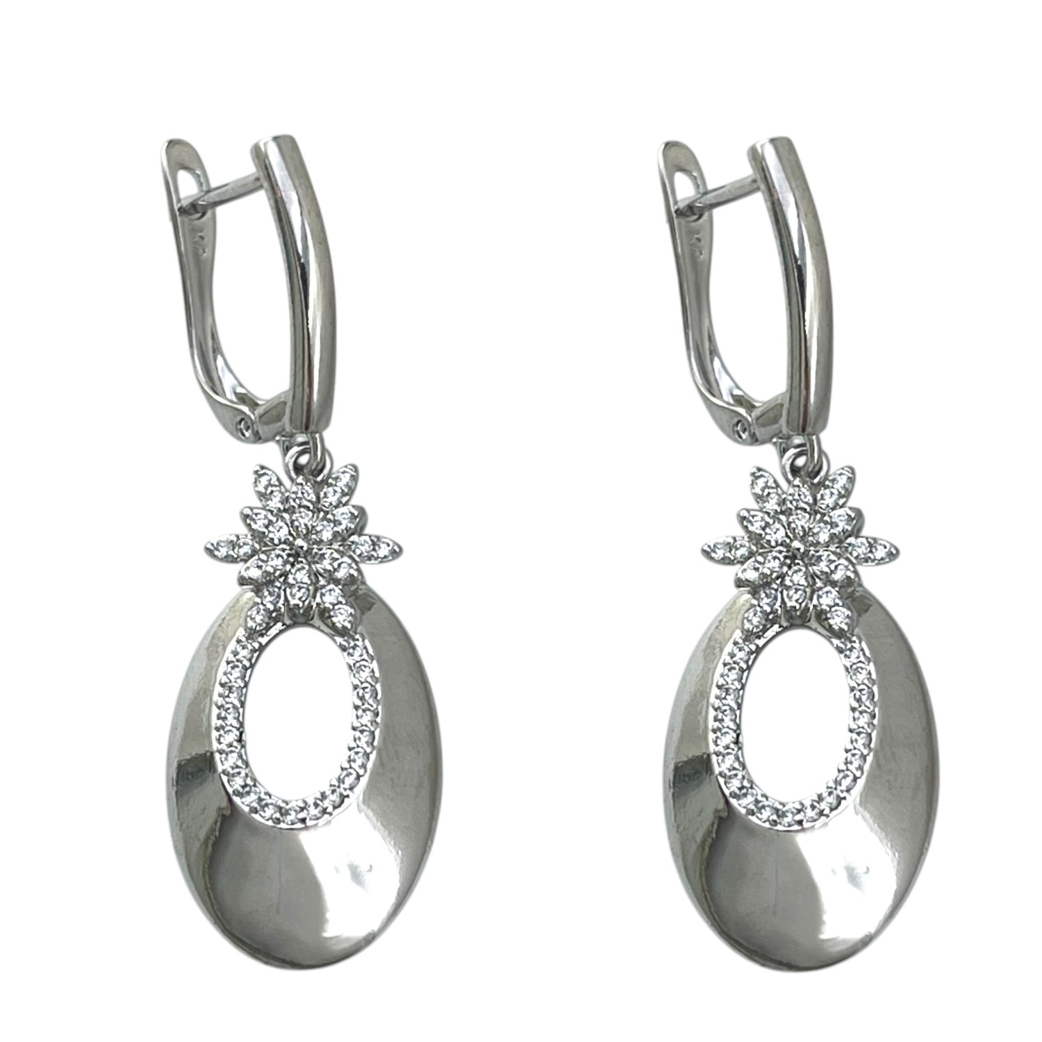 گوشواره زنانه ژوپینگ مدل گل جواهری کد E6280