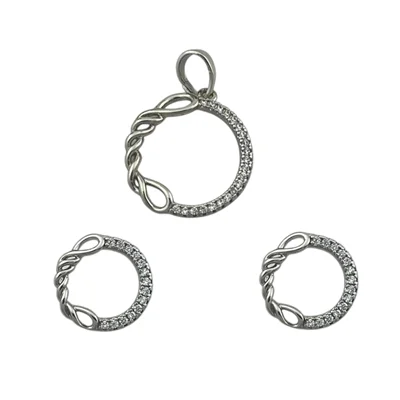 نیم ست زنانه مدل دایره نگین کد M4331