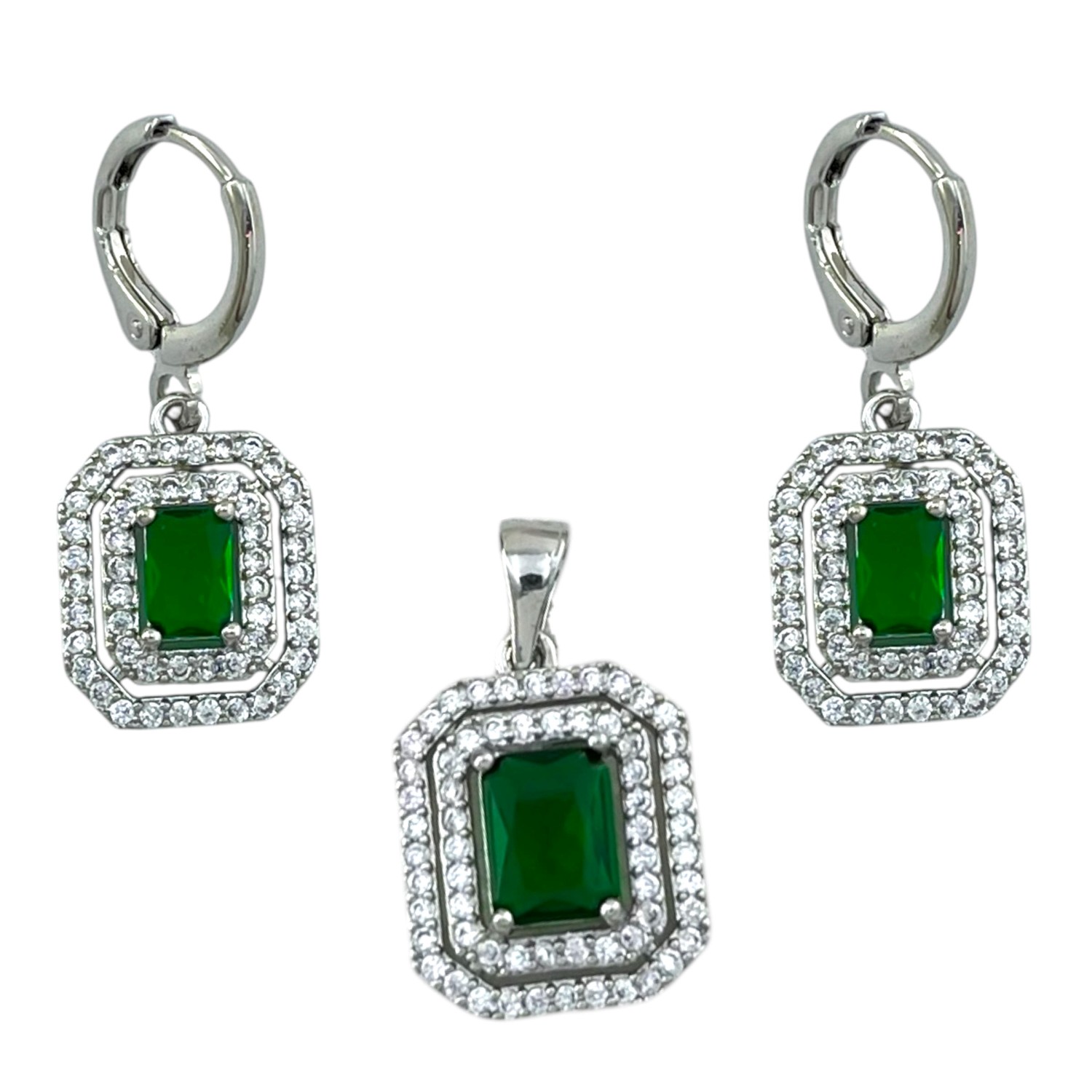 نیم ست زنانه جواهری مدل زمرد کد M4354