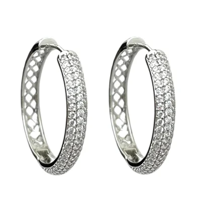 گوشواره زنانه ژوپینگ مدل حلقه ای جواهری کد E6087