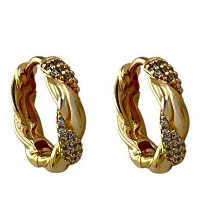 گوشواره زنانه ژوپینگ مدل نگین جواهری کد E6247