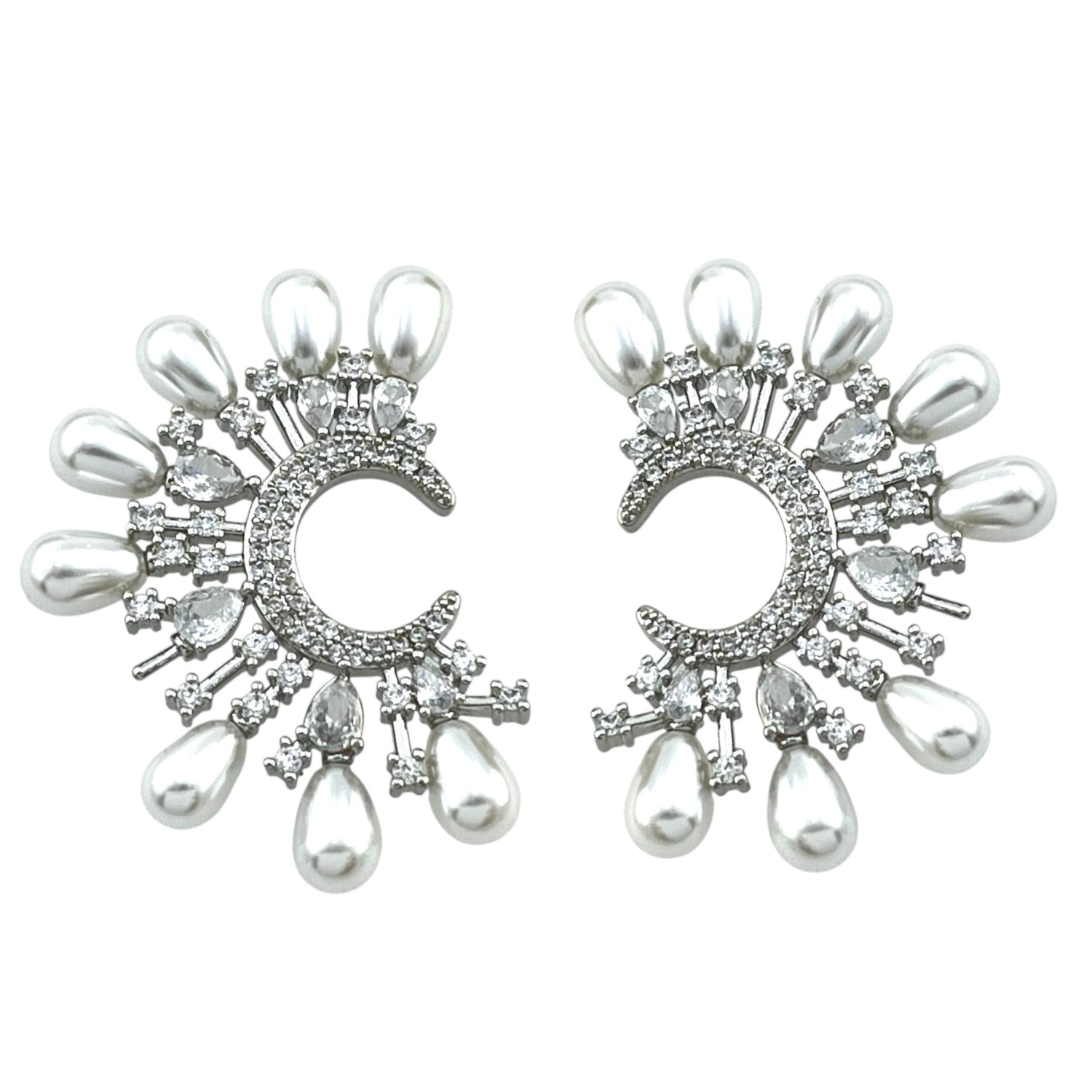 گوشواره زنانه مدل جواهری مروارید E6205