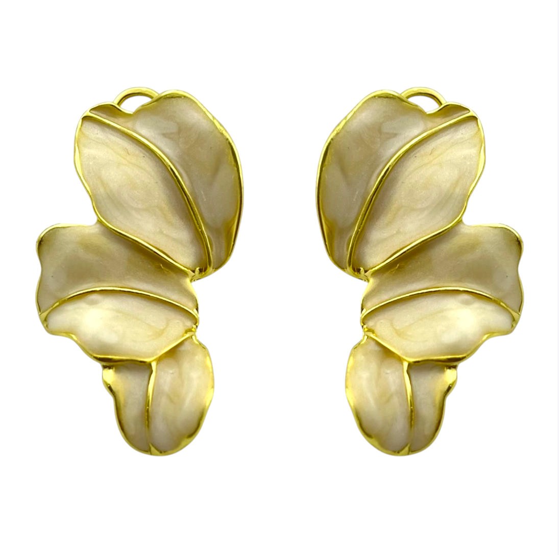 گوشواره زنانه میناکاری مدل گل برگ کد E6125