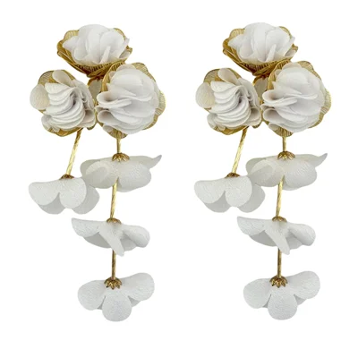 گوشواره زنانه پارچه ای مدل گل کد E6096