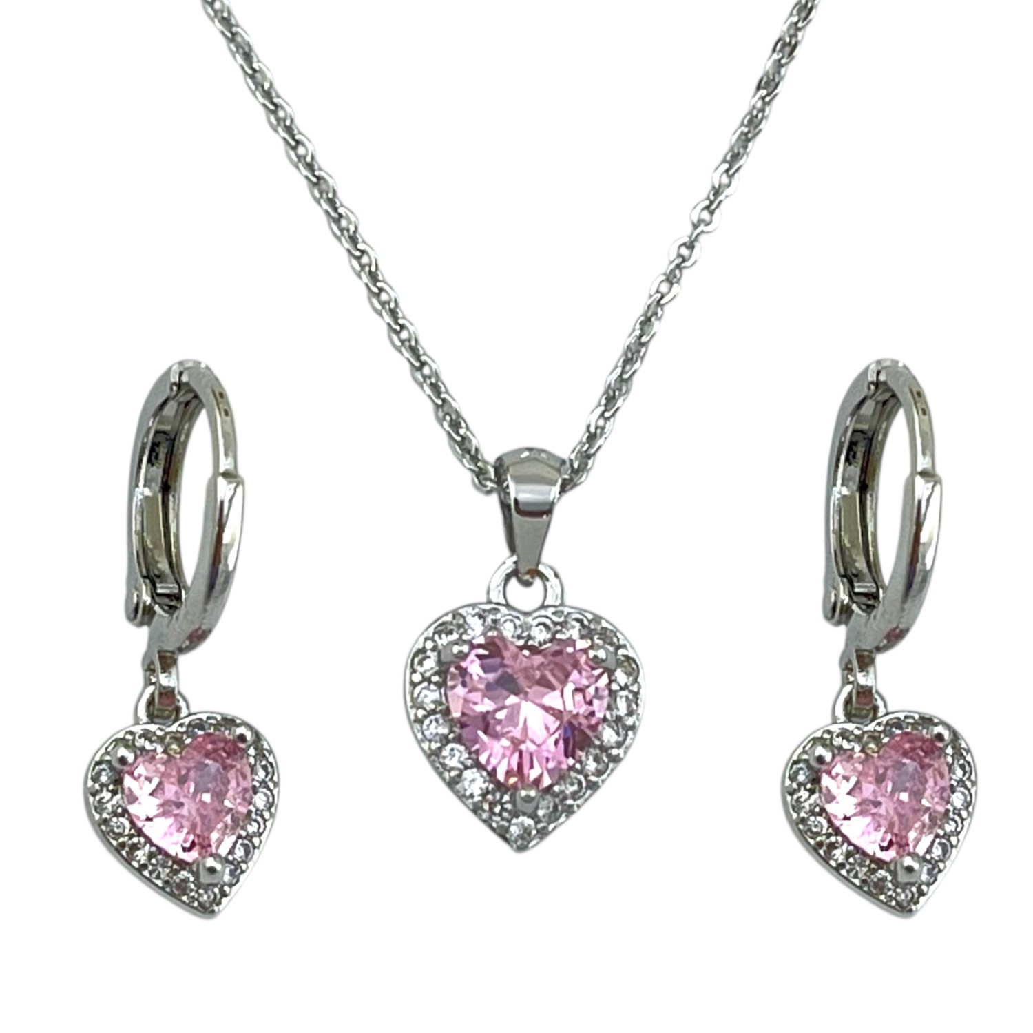 نیم ست زنانه جواهری مدل قلب کد M4370