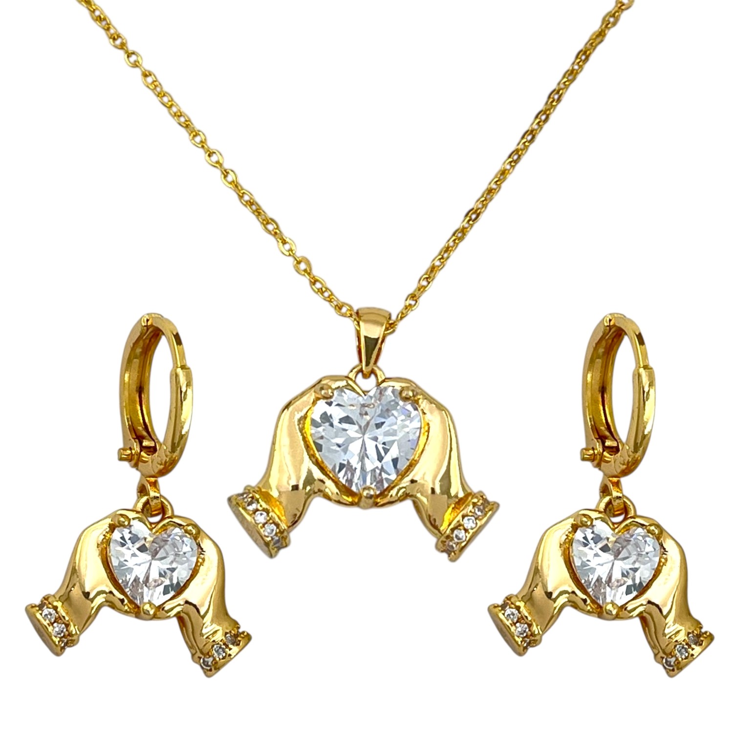 نیم ست زنانه جواهری مدل قلب کد M4373