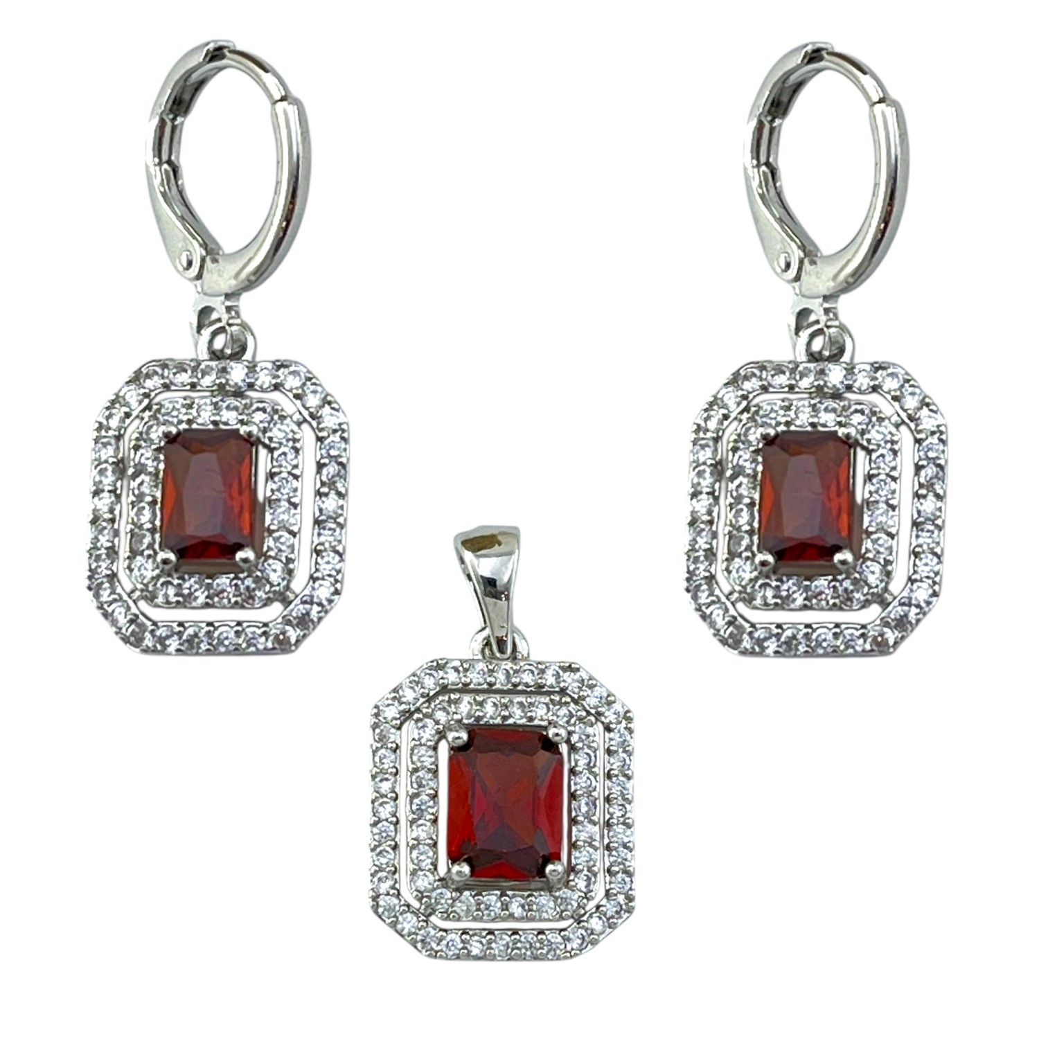 نیم ست زنانه جواهری مدل یاقوت کد M4356