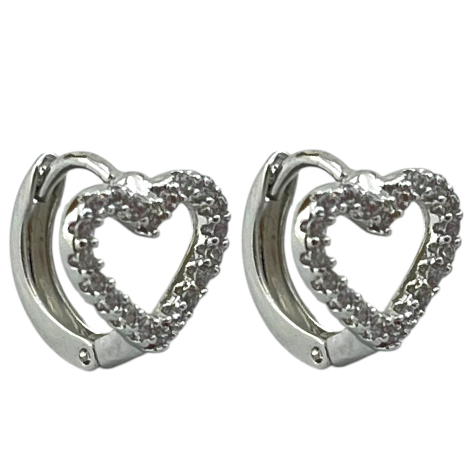 گوشواره زنانه ژوپینگ مدل قلب جواهری کد E6309