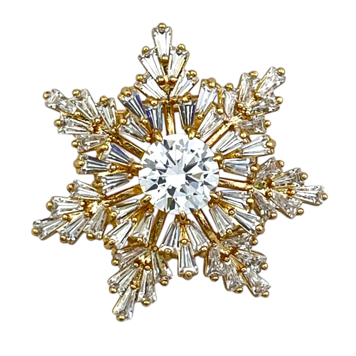 گل سینه زنانه ژوپینگ مدل برف جواهری کد G4184