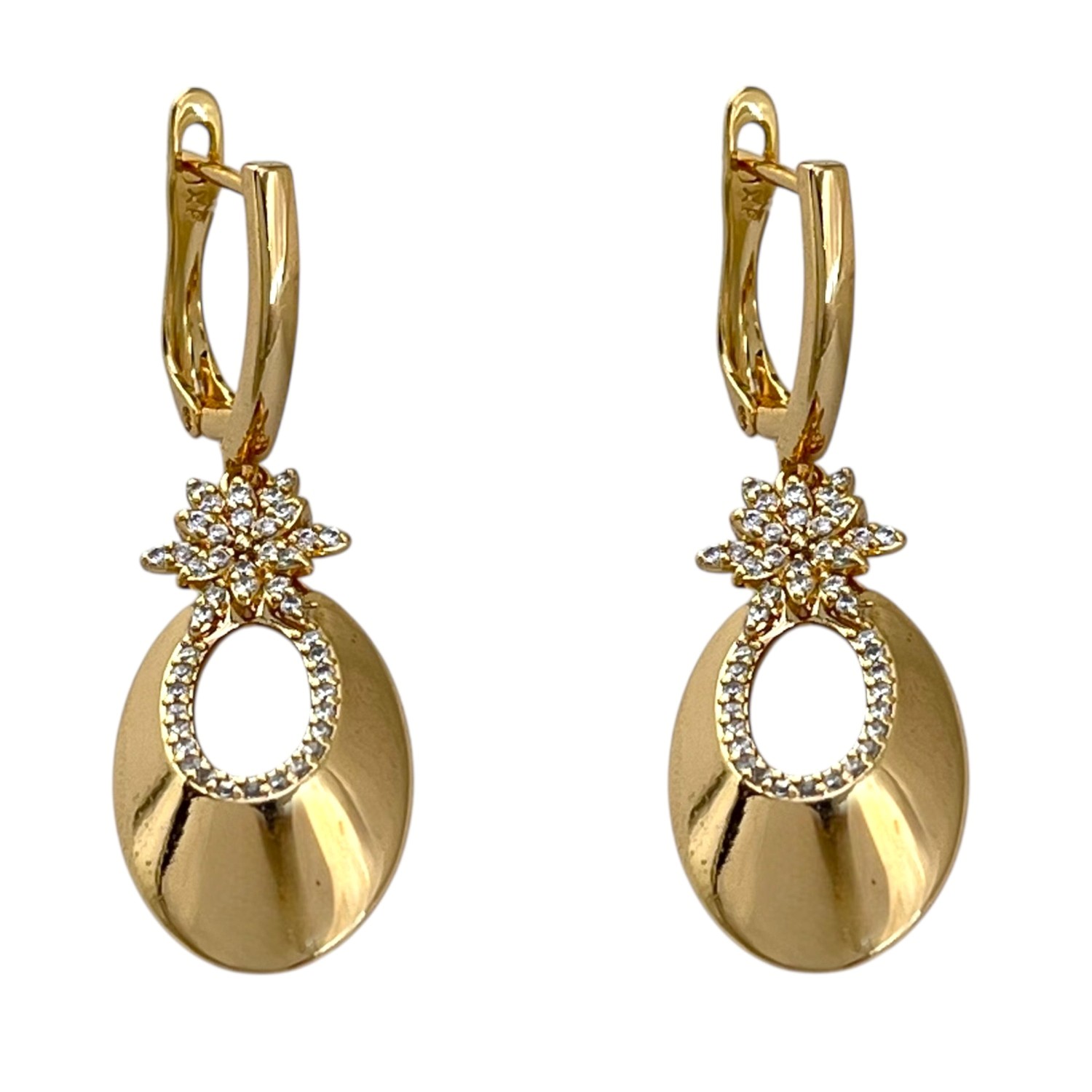 گوشواره زنانه ژوپینگ مدل گل جواهری کد E6290