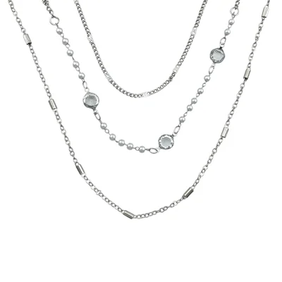 گردنبند زنانه مدل مروارید سه ردیف کد N5131