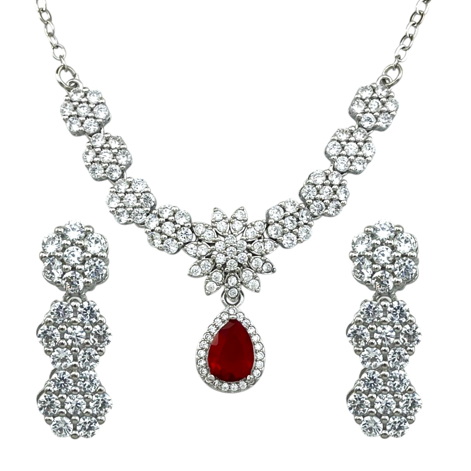 نیم ست زنانه جواهری مدل یاقوت کد M4359