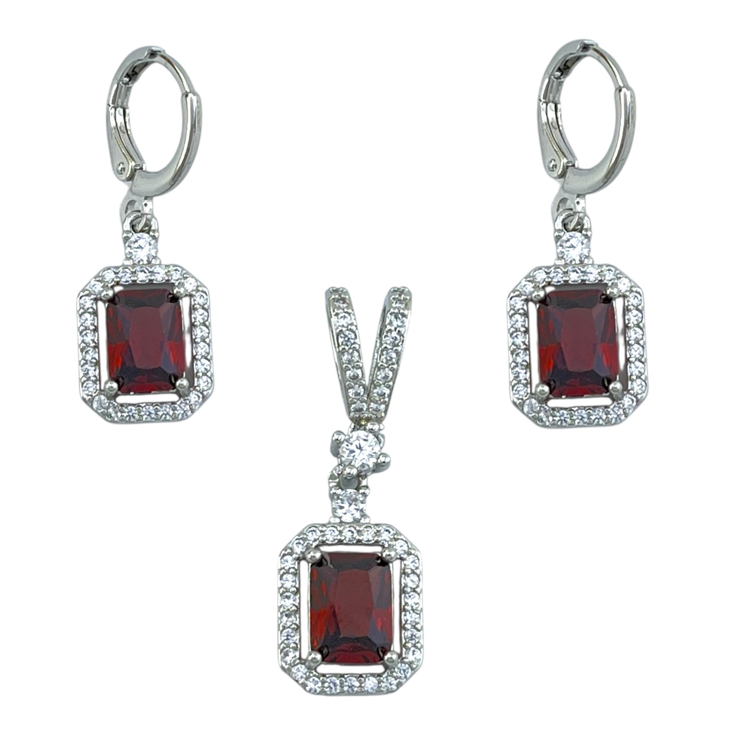 نیم ست زنانه جواهری مدل یاقوت کد M4353