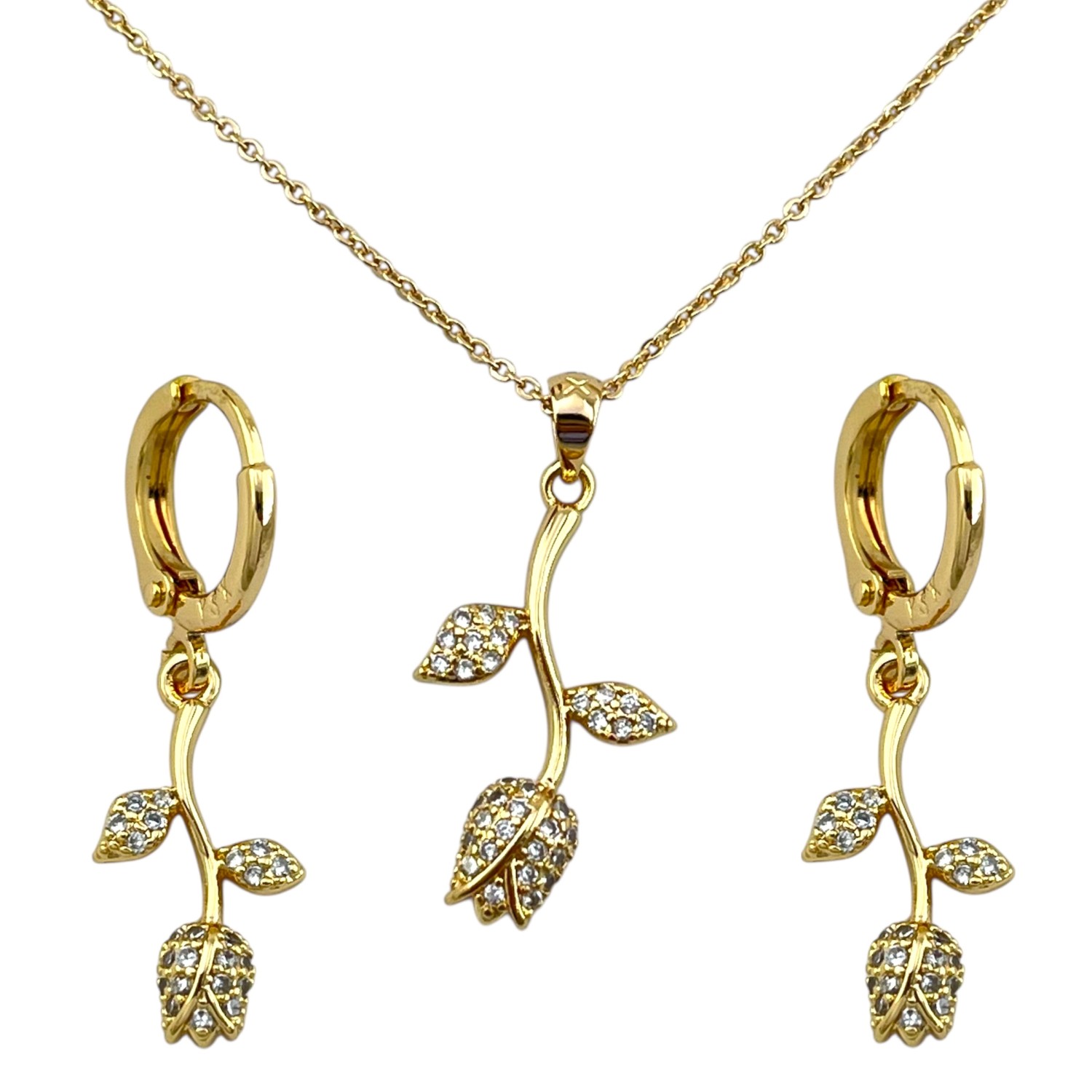 نیم ست زنانه جواهری مدل گل کد M4372