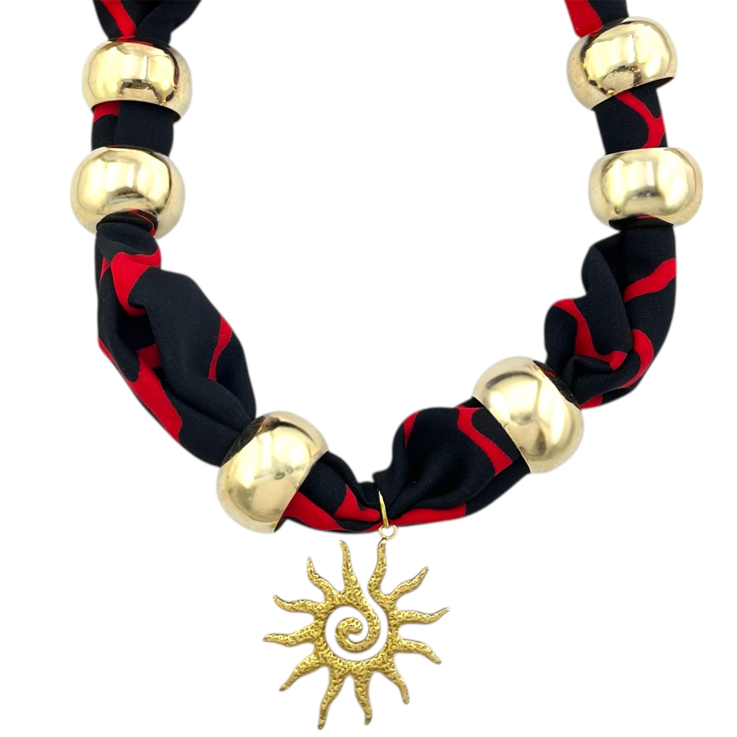 گردنبند زنانه پارچه ای مدل خورشید کد N5163