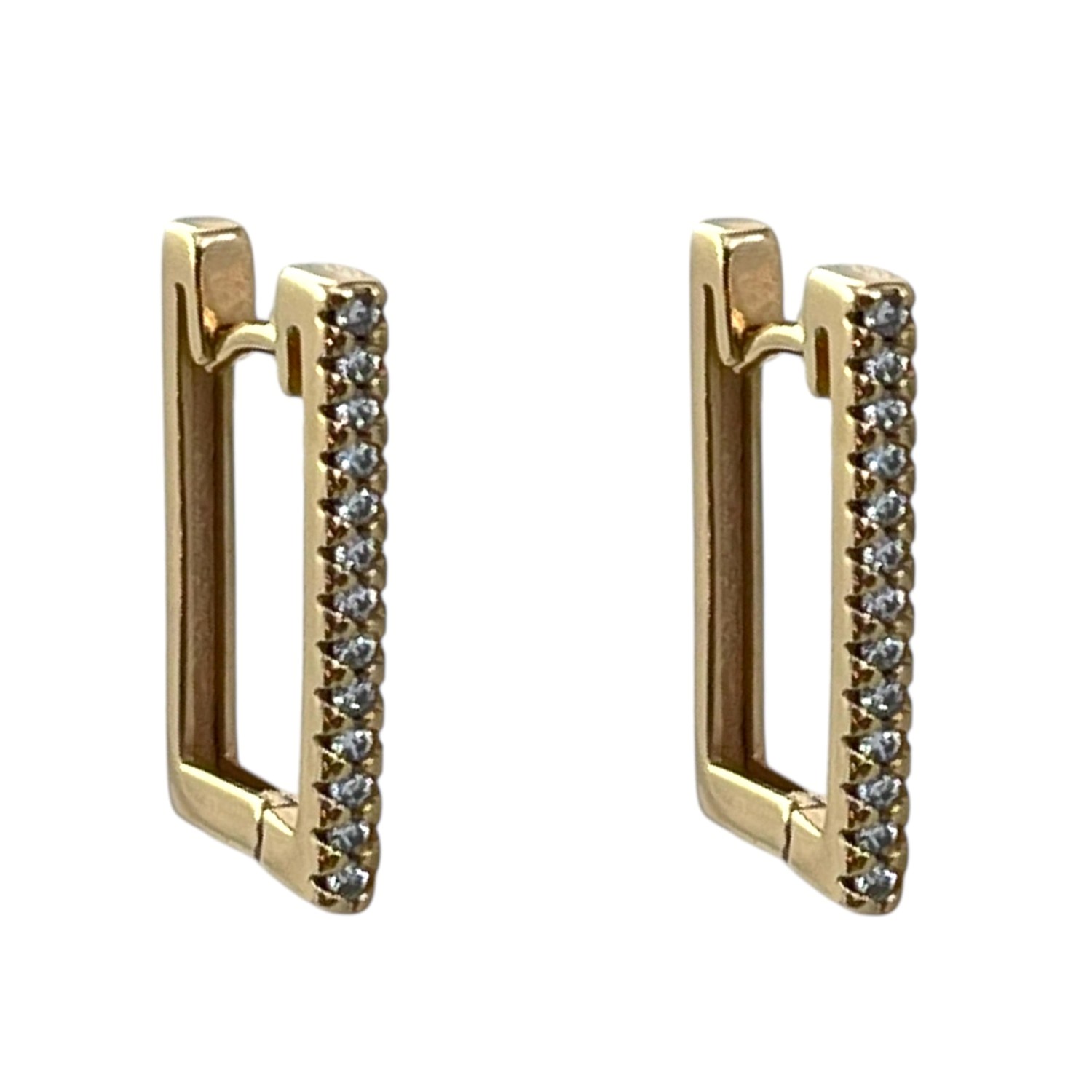 گوشواره زنانه ژوپینگ مدل نگین جواهری کد E6242