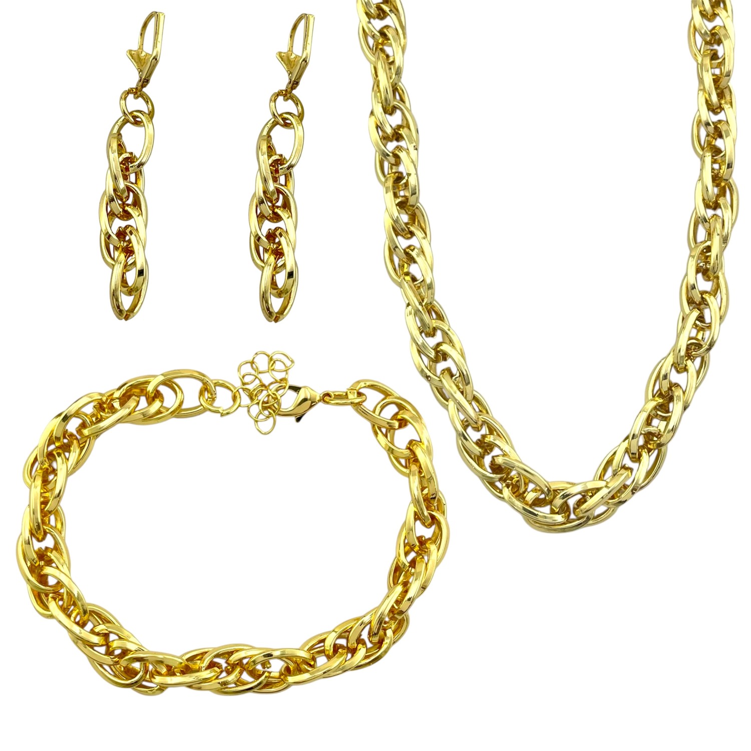 نیم ست زنانه مدل بافت طلا کد M4367